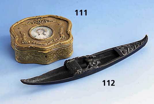 Ausgrabungsfund in Form einer Gondel, 18.Jh., Bronze, ausgegraben aus dem Keller des sogn. "TÜrken-Louis", sammelw., L. ca. 27 cm