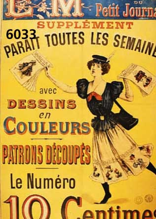 Werbeplakat fÜr "La Mode", Paris, um 1895, Farblithographie auf Papier, sekundÄr auf- gezogen, knickfaltig, ca.