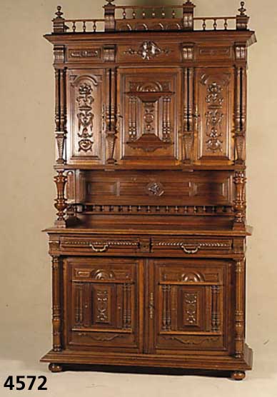AufsatzmÖbel, Frankreich/Belgien, um 1890/1900 , Korpus Weichholz, Buche und Eiche, auf Rahmen gearbeitet, Nußbaum massiv, Nußbaumfur- nier, ...
