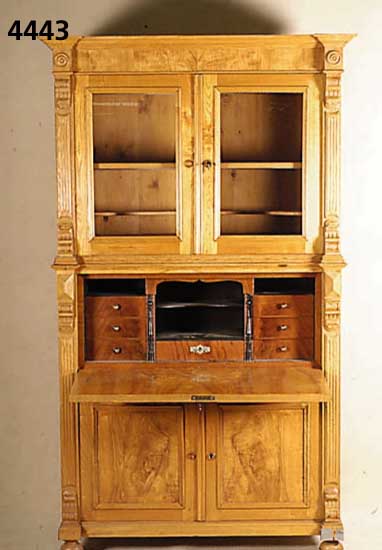 AufsatzmÖbel, mitteldeutsch, um 1870, Korpus Weichholz, GrÜnderzeitstil, auf Rahmen gear- beitet, RÜster massiv, RÜsterfurnier, Furnier ...