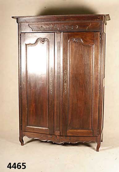 Schrank, Elsaß-Lothringen, 19. Jhd., Weich- u. Hartholz, DoppeltÜriger Korpus mit kasset- tierten TÜrfÜllungen, geschwungene Ornamentik, ...