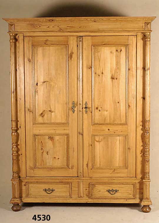 GrÜnderzeitschrank, deutsch, um 1890/1900, Weichholz massiv, EinlegebÖden fehlen, Front und Seiten auf Rahmen gearbeitet, freistehend ...