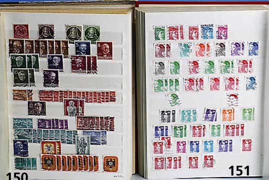 Briefmarken, Westeuropa, mit den LÄndern Belgien, DÄnemark, Finnland, Frankreich, Grie- chenland, Irland, Luxemburg, etc., jeweils mit den ...