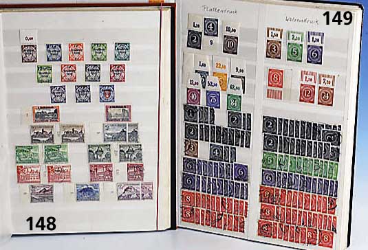 Briefmarken, Alliierte Besetzung 1945/48, inclusive Bizone, umfangreicher Posten, ge- stempelt und postfr., ÜberprÜfung nach Farben ...