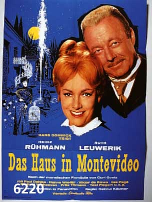 Grosses Konvolut aus der Kinowelt der 30- 50er Jahre: 8 grossformatige Werbeplakate: z.B. Das Haus in Montevideo mit Heinz RÜh- mann u. Mein ...