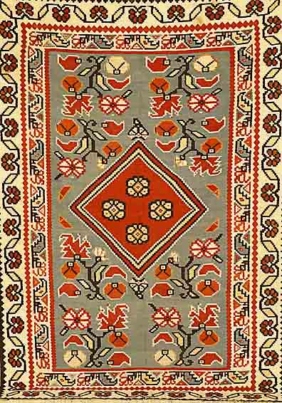 Karabagh Kelim fein, Rußland, um 1890, Wolle auf Wolle, ca. 204 x 140 cm, SchÄtzwert: 1700.- EURO, EHZ: 4.