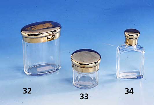 Flakon ASPREY LONDON, 20er Jahre, Korpus Glas, Schraubverschluß Rose G 375/000, Jahresmarke i, H ca. 7 cm