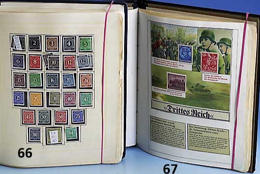 Briefmarken-Sammlung 1945-1973, Besatzungszonen und Bundesrepublik postfrisch, ungebraucht, gestempelt mit vielen guten An- fangsausgaben in ...