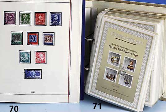 Briefmarken-Sammlung Bundesrepublik 1949-1970, komplett in den Hauptnummern bis auf "Bach- Siegel" bis 1954 ungebraucht, postfrisch, ...