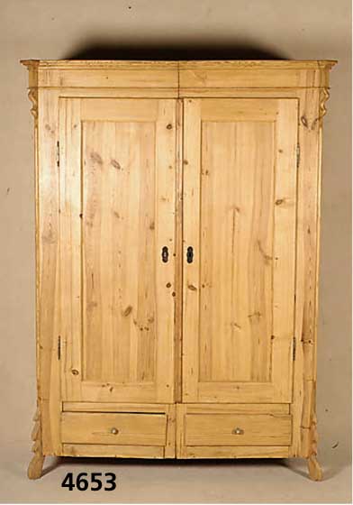 Spaltschrank, deutsch, um 1850/60, Weich- holzkorpus, Front auf Rahmen gearbeitet, aufgesezte Leisten im Louis-PHilippe-Stil spÄter, Sockel mit ...