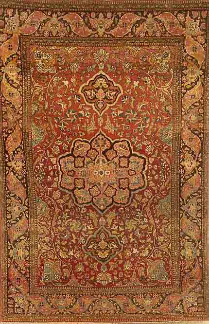 Esfahan fein Antik, Persien, um 1890, Wolle auf Baumwolle, ca. 203 x 135 cm, SchÄtzwert: 4500.- EURO, EHZ: 3-4