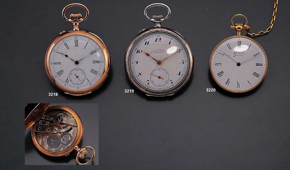 CHOPARD feine offene Herrengoldtaschenuhr, Replica um 1875, Fertigung ca. 1975, 750/000 GG, D. ca. 42 mm, flache GesamtausfÜhrung, Bod . u. ...