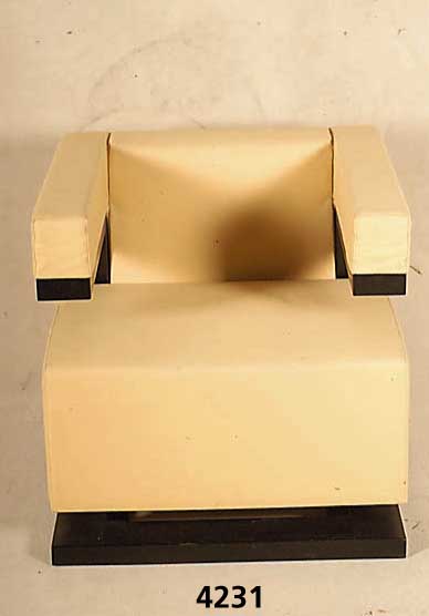 ArtDeco Stilsessel, Frankreich, nach dem Vorbild von 1930/35, neue Ausformung der 80er Jahre, Gestell Weichholz/Hartholz, sichtbare Teile Eiche ...