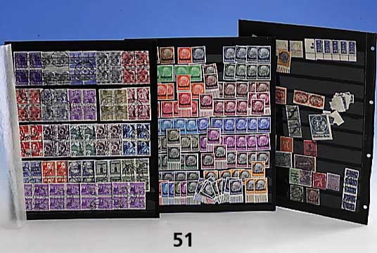 Briefmarken, Karton, mit Bayern, Deutsches Reich mit bes. Gebieten wie General- gouvernement usw., Zonen, Bund, Berlin usw. Fundgrube fÜr ...