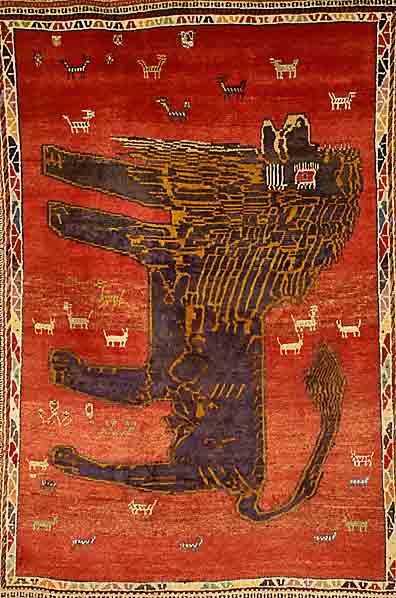 Gabbeh Alt, Persien, ca. 40 Jahre, Wolle auf Wolle, ca. 212 x 138 cm, SchÄtzwert: 950.- EURO, EHZ: 3