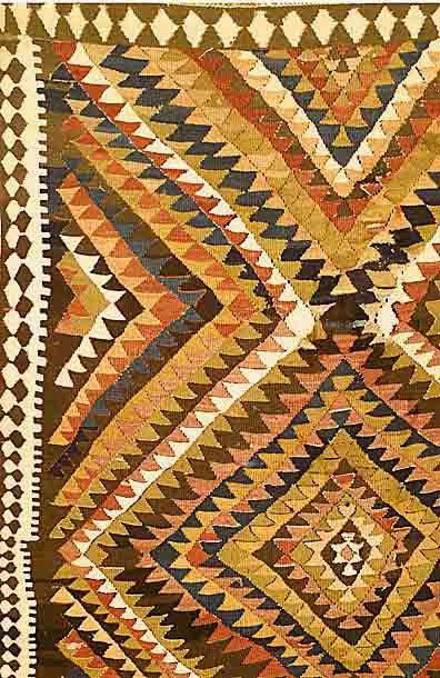Shahsawan Kelim, Persien, ca. 50 Jahre, Wolle auf Wolle, ca. 188 x 160 cm, SchÄtzwert: 650.- EURO, EHZ: 3