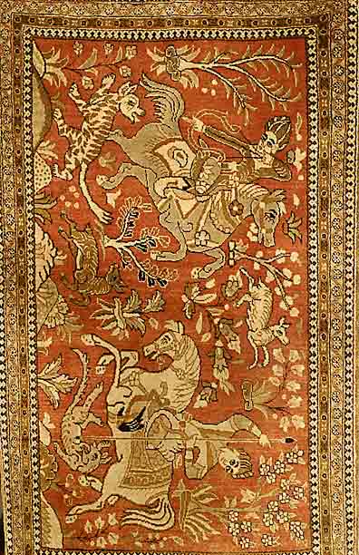 Ghom Seide fein, Persien, um 1950, reine Naturseide, ca. 93 x 56 cm, SchÄtzwert: 750.- EURO, ca. 700.000 Kn/qm, EHZ: 2