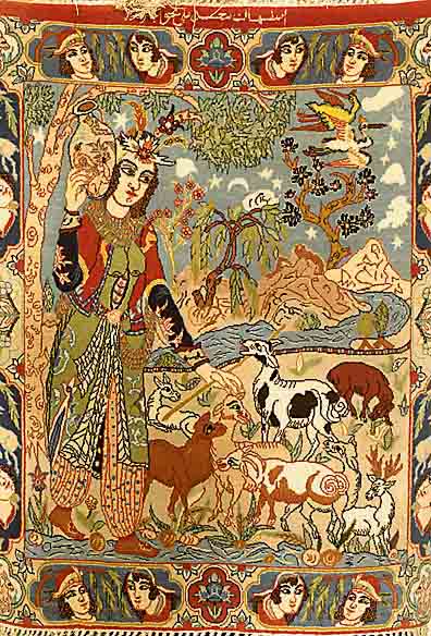 Esfahan fein sign, Persien, um 1940, Korkwolle auf Seide, ca. 72 x 58 cm, SchÄtzwert: 1100.- EURO, ca. 850.000 Kn/qm, EHZ: 2