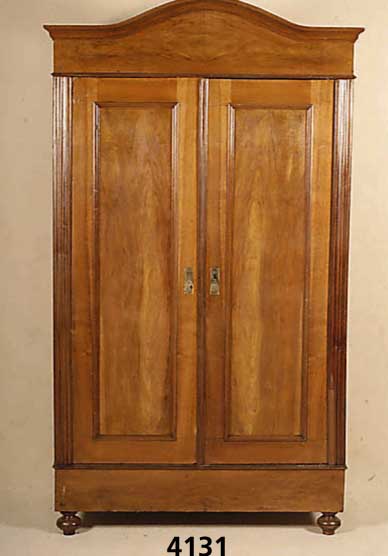 Kleiderschrank, sÜddeutsch/Pfalz, um 1890/1900 , Korpus Weichholz, Front auf Rahmen gear- beitet, Zierleiste 3-fach getreppt, Wurzelnuß- furnier, ...
