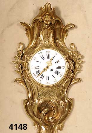 Kartelluhr, Frankreich um 1870, Rokokostil, Gelbguss teilvergoldet, Rocaillen und Blumen vollplastisch, elegante LinienfÜhrung, in sich ...