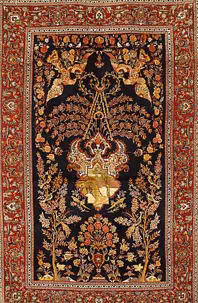 Keschan fein, China, um 1970, Korkwolle mit und auf Seide, ca. 228 x 135 cm, SchÄtzwert: 5800.- EURO, ca. 800.000 Kn/qm, EHZ: 3