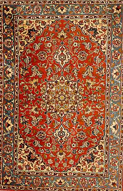 Mobareke Esfahan, Persien, ca. 40 Jahre, Wolle auf Baumwolle, ca. 159 x 105 cm, SchÄtzwert: 750.- EURO, EHZ: 3