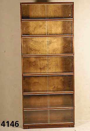 Vielzweck-BÜcherschrank, England, um 1920, System mini Oxford, Rotholz, verglaste Schie- betÜren, schÖnes praktisches MÖbel, Gebrauchs- spuren, ...