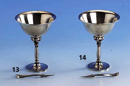 Cocktailkelch, 925er Silber, HARALD NIELSEN (Erfinder des sogenannten "Jensen-Stils") fÜr Georg Jensen, 20er Jahre, reine ...