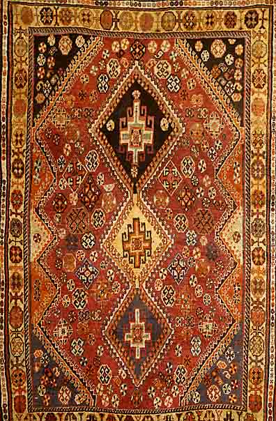 Ghaschgai, Persien, ca. 50 Jahre, Wolle auf Wolle, ca. 159 x 120 cm, SchÄtzwert: 650.- EURO, EHZ: 2-3