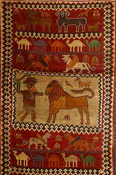Gabbeh Alt, Persien, ca. 50 Jahre, Wolle auf Wolle, ca. 190 x 106 cm, SchÄtzwert: 1050.- EURO, EHZ: 2-3
