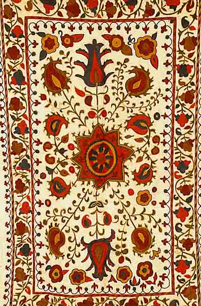 Susani, Turkmenistan, ca. 40 Jahre, Baumwolle mit Seide bestickt, ca. 155 x 96 cm, SchÄtzwert: 800.- EURO, EHZ: 2