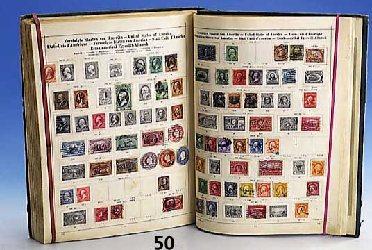 Briefmarken, Alter Schaubek-Ringbinder, Ausgabe 1933, ganze Welt, wie Üblich geplÜndert, nennenswerter Inhalt, Österreich, amerikanische ...