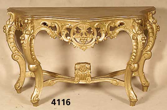 Konsole, wohl Frankreich, um 1860/70, Rokokostil, Korpus Buche massiv, bronzierter Auftrag sekundÄr, in sich geschweift ge- schweift, FÜße ...