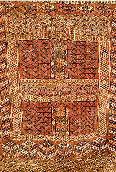 Tekke Engsi, Torkmenistan, um 1900, Wolle auf Wolle, ca. 140 x 130 cm, Schätzwert: 600.- EURO, EHZ: 5