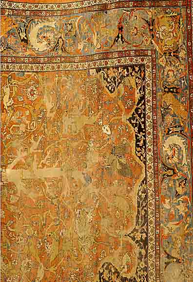 Orginal Zigler Mahal, Persien, um 1880, Wolle auf Baumwolle, ca. 300 x 335 cm, EHZ: Ehz 6(Halber Teppich), SammlerstÜck.