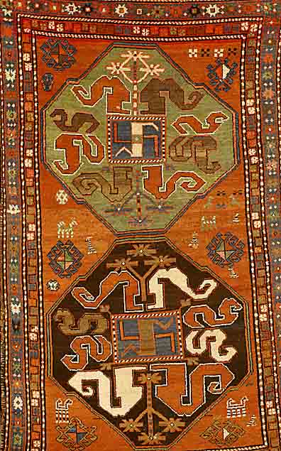 Wolkenbandkazak, Rußland, um 1900, Wolle auf Wolle, ca. 207 x 135 cm, SchÄtzwert: 2700.- EURO, EHZ: 3