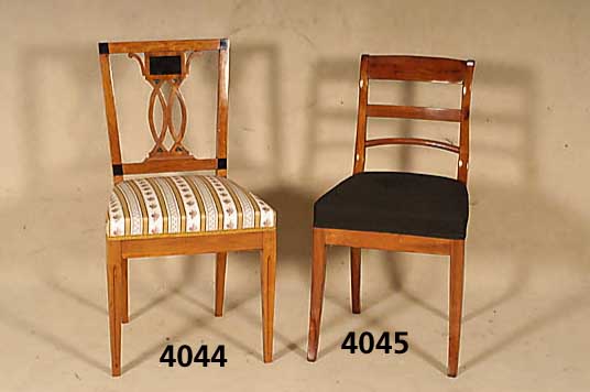 4 StÜhle, Biedermeierstil, Kirschbaum massiv , sehr stabil, nach altem Vorbild, gut gear- beitet, wohnfertiges StilmÖbel, ca. 89x46x44 Sh 49 St ...