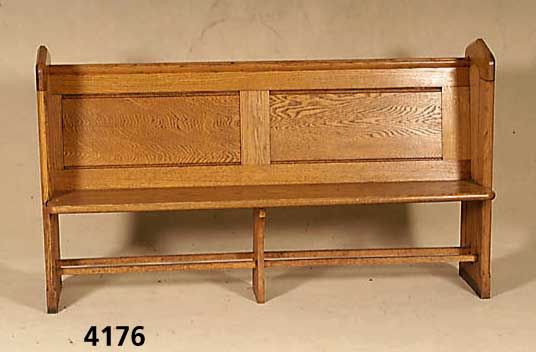Kirchenbank, deutsch, um 1900, im gothischen Stil, Eiche massiv, ca. 94x158x45 Sh 43 St 29 cm