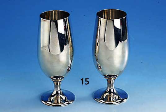 Paar Biertulpen, Koch & Bergfeld, Heilbronn, 925er Silber, Handarbeit, schwere Ausf., zus. ca. 820 g, H ca. 19 cm, ehem. UVP lt. Einl. EUR 1954.-