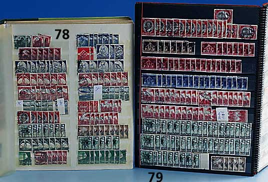Briefmarken, Deutsches Reich, Steckbuch vollgestopft mit Marken aus dem 3. Reich, alle Werte vielfach, teils in großer Zahl, dazu ein ...