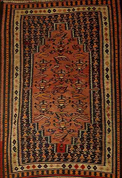 Kelim Bidjar, Persien, ca. 50 Jahre, Wolle auf Baumwolle, ca. 137 x 100 cm, SchÄtzwert: 840.- EURO, EHZ: 2