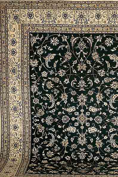 Nain, Persien, neuwertig, Korkwolle mit Seide, ca. 345 x 250 cm, SchÄtzwert: 3500.- EURO, ca. 480.000 Kn/qm, EHZ: 2