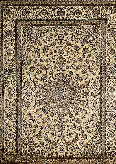 Nain fein, Persien, ca. 10 Jahre, Korkwolle mit Seide, ca. 295 x 205 cm, SchÄtzwert: 5400.- EURO, ca. 1,0 Mio. Kn/qm, EHZ: 1-2