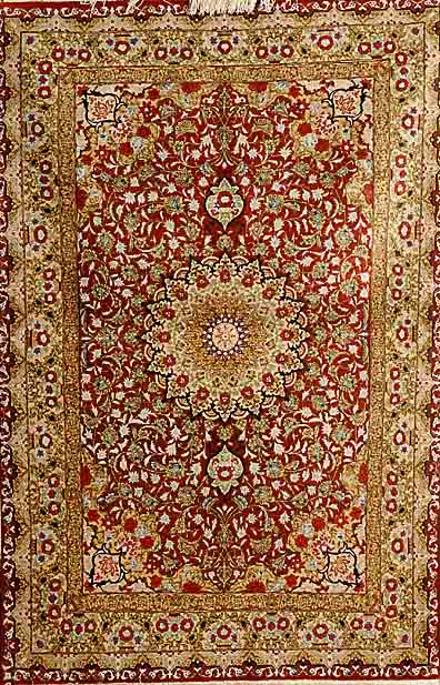 Ghom Seide, Persien, ca. 20 Jahre, reine Naturseide, ca. 150 x 98 cm, Schätzwert: 2800.- EURO, ca. 1,0 Mio. Kn/qm, EHZ: 1-2