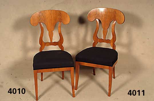 2 StÜhle, im Biedermeierstil, Kirschbaum massiv, nach altem Vorbild, sehr stabil, gut gearbeitet, wohnfertig, ca. 95x46x43 cm, Sh. ca. 47 cm, Sh. ...