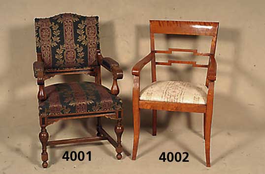 Armlehnstuhl, deutsch, um 1920, ArtDeco, Birke massiv, neu gepolstert und bezogen, ca. 99x60x51 cm, Sh. ca. 50 cm, St. ca. 46 cm