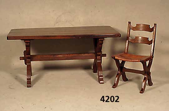 Tisch und 4 StÜhle, Friesland, um 1950/60, Eiche massiv, StÜhle mit original Leder- polsterung, passend zum Tisch, schwere QualitÄt, Tisch ca. ...
