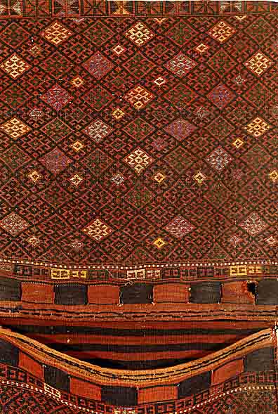 Doppeltasche Kurdisch, Nordirak, ca. 70 Jahre, Wolle auf Wolle, ca. 140 x 67 cm, SchÄtzwert: 450.- EURO, EHZ: 2