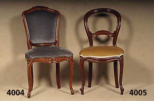 2 StÜhle, deutsch, um 1860, Louis-Philippe, Mahagoni massiv, altrosa Mohairbezug, sogenan- nte LÖffelstÜhle, leichte Gebrauchsspuren, ...