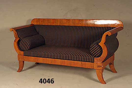 Sofa, im Biedermeierstil, Korpus Weichholz, Kirschbaum massiv, Kirschbaumfurnier, z.T. gespiegelt, nach dem Vorbild von 1830/40, wohnfertig, ...